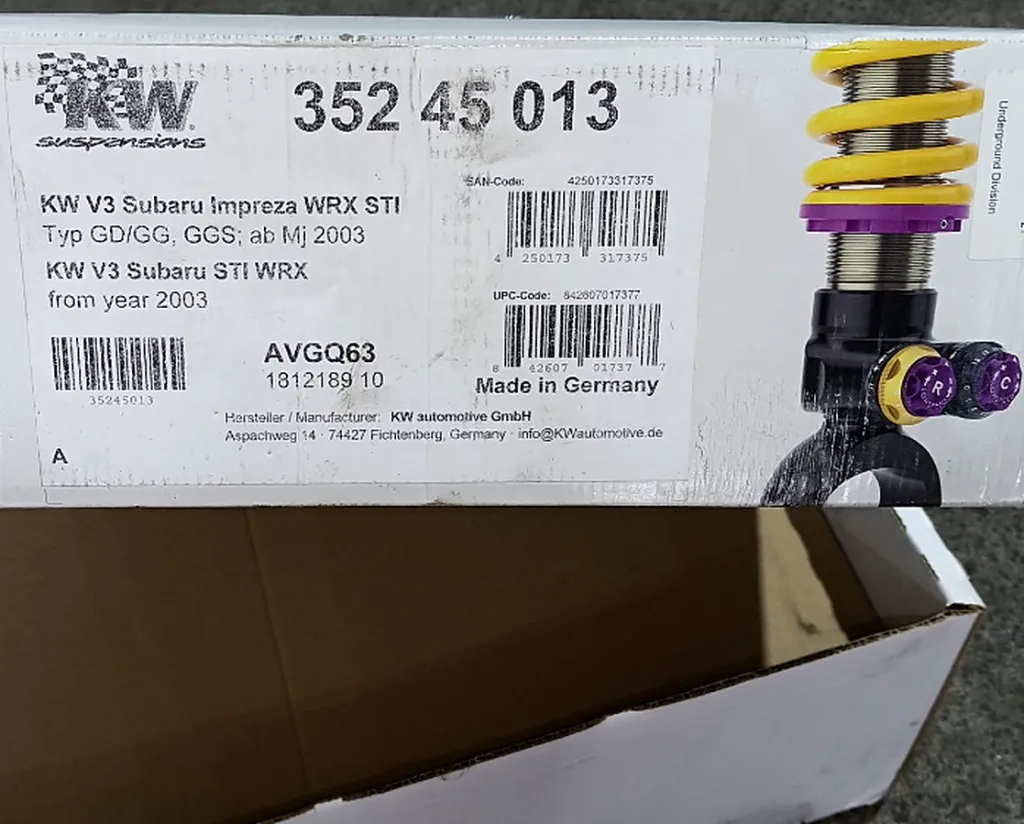 KW V3 Subaru Impreza WRX STI GD - caja ref. 352 45 013
