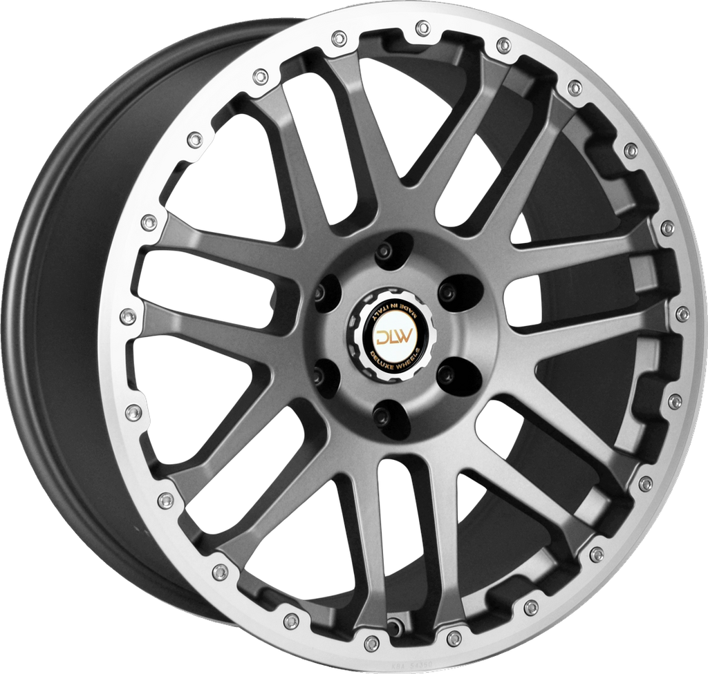 [SN-49361] Llanta DLW Combat Cv Matt Anthracite Lip + Cap Polish (18" 8J ET45 5x120 CB65.1)