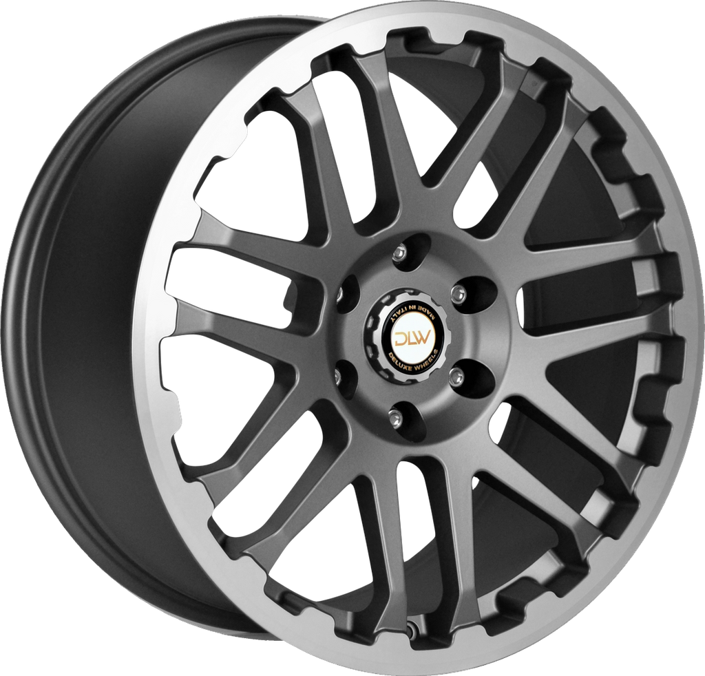 [SN-49375] Llanta DLW Combat Matt Anthracite Lip + Cap Polish (18" 8J ET45 6x139.7 CB93.1)