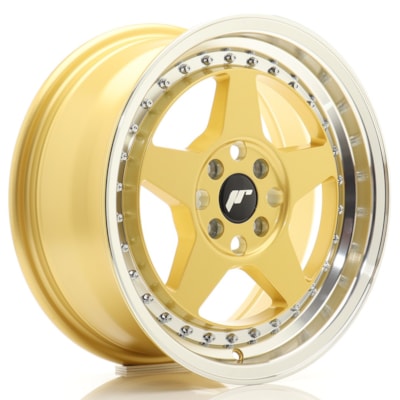 [JR616704H3567GDL1] Llanta JR Wheels JR6 Gold w/ Machined Lip (16" 7J ET35 4x100 CB67.1)