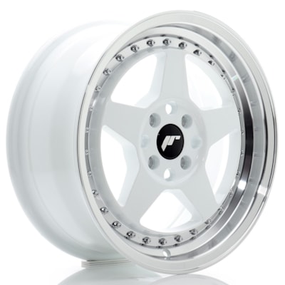 [JR616704H3567WL1] Llanta JR Wheels JR6 White w/ Machined Lip (16" 7J ET35 4x100 CB67.1)