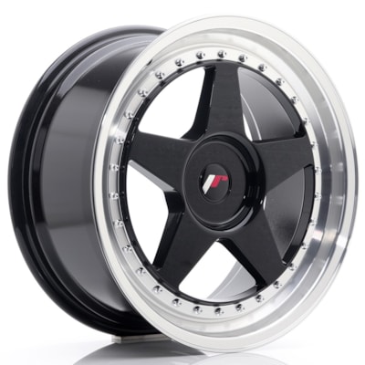 Llanta JR Wheels JR6 Gloss Black w/ Machined Lip