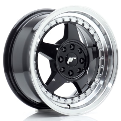 Llanta JR Wheels JR6 /108 Gloss Black w/ Machined Lip
