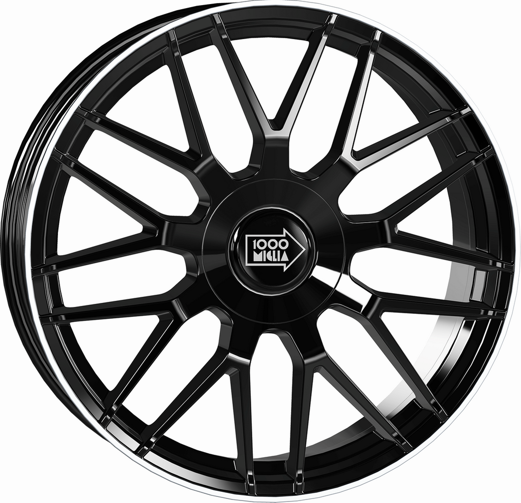 [SN-46128] Llanta Mille Miglia MM007 Gloss Black Polished Lip