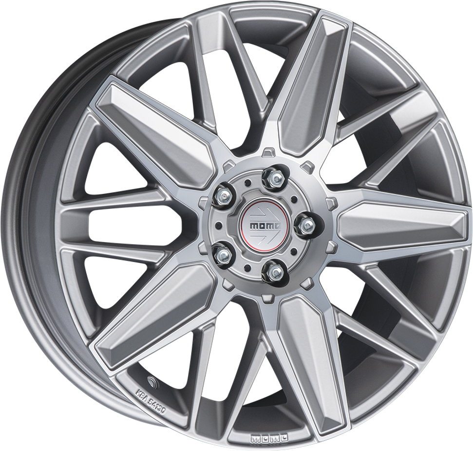 [SN-50948] Llanta Momo Evoluzione Matt Titan Silver Polished (18" 8J ET35 5x112 CB79.6)