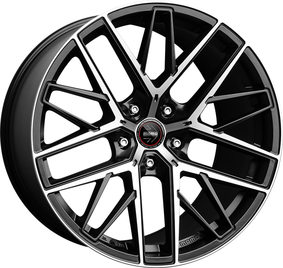 [SN-51153] Llanta Momo RFX-01 Matt Black Polished (21" 10J ET50 5x112 CB66.6)