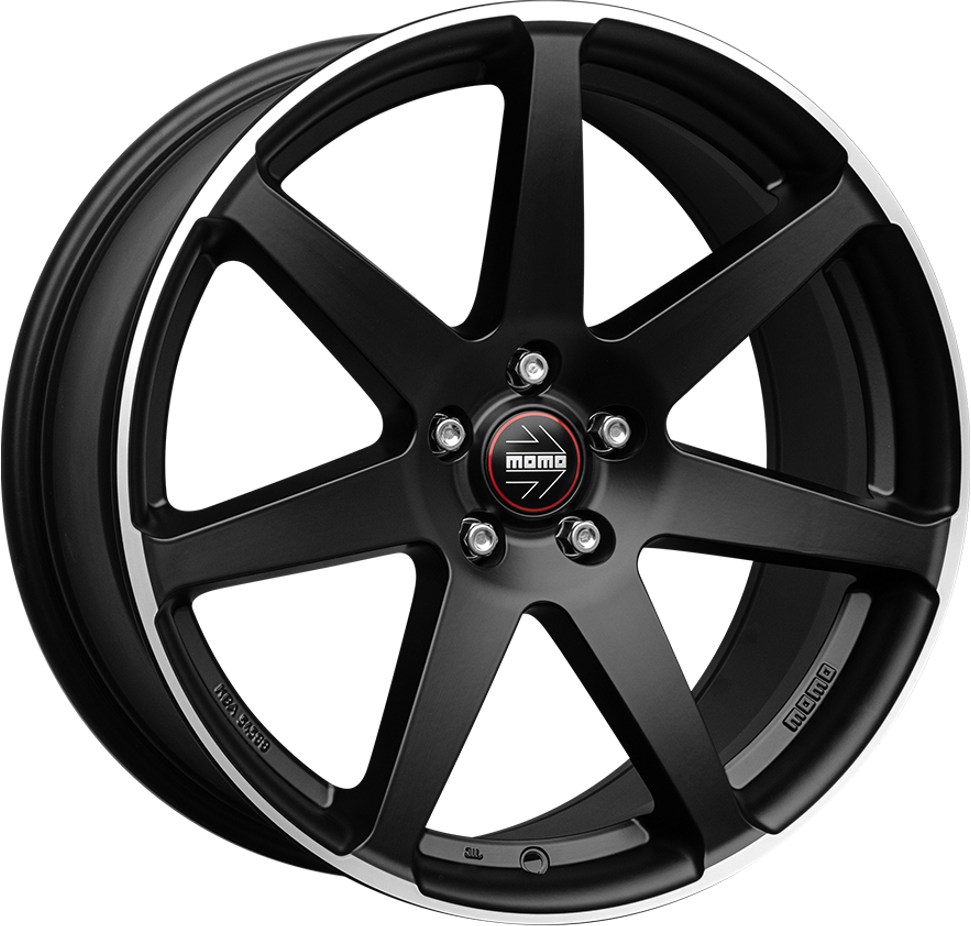 [SN-51061] Llanta Momo Seven Matt Black Polished (18" 8J ET35 5x112 CB79.6)