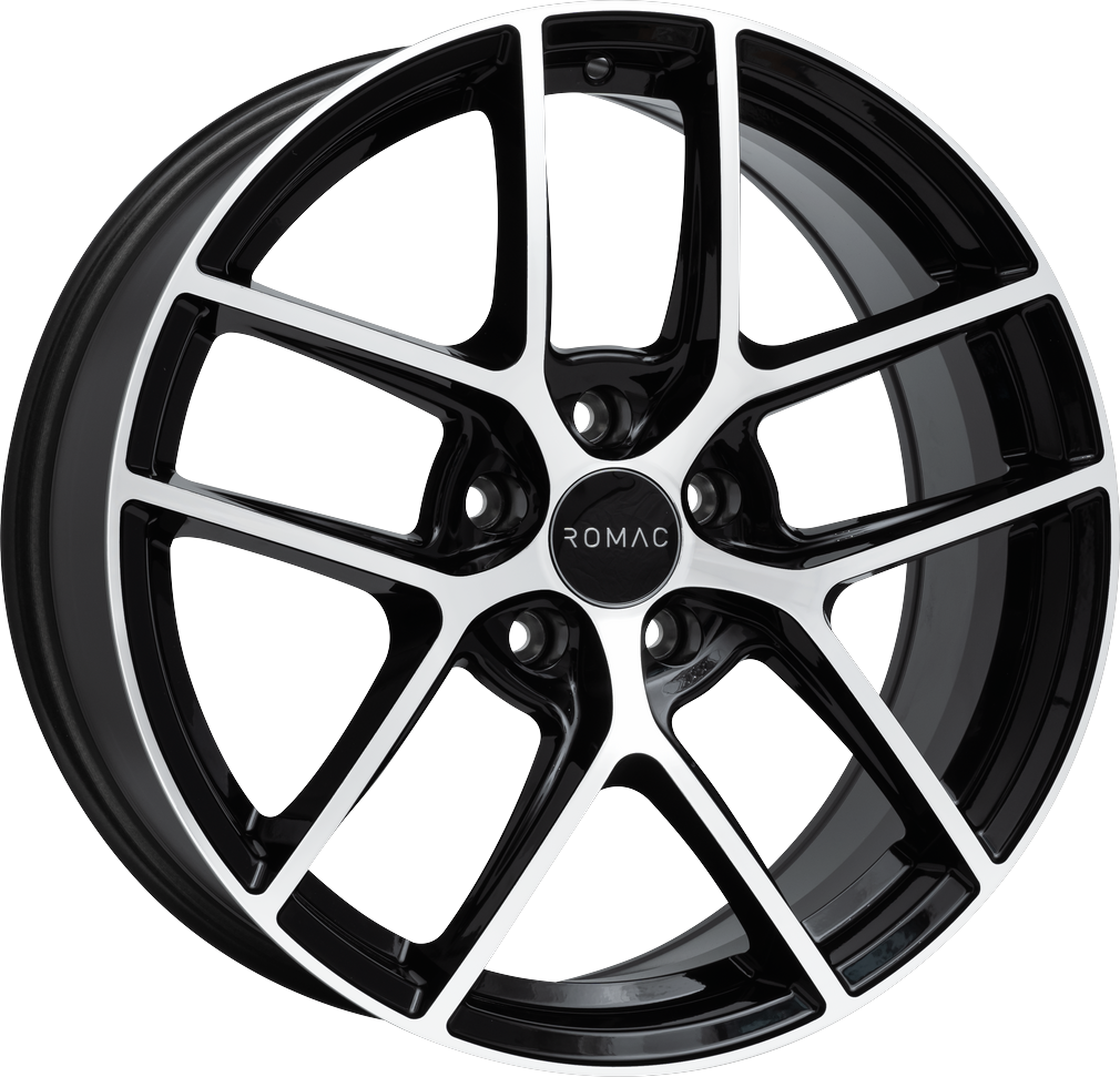 [SN-41990] Llanta Romac Diablo Gloss Black W/ Polished Face (18" 8J ET34 5x120 CB72.6)