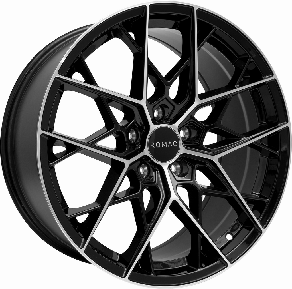 [SN-45003] Llanta Romac Vortex Gloss Black W/ Polished Face (22" 9.5J ET40 5x120 CB72.6)