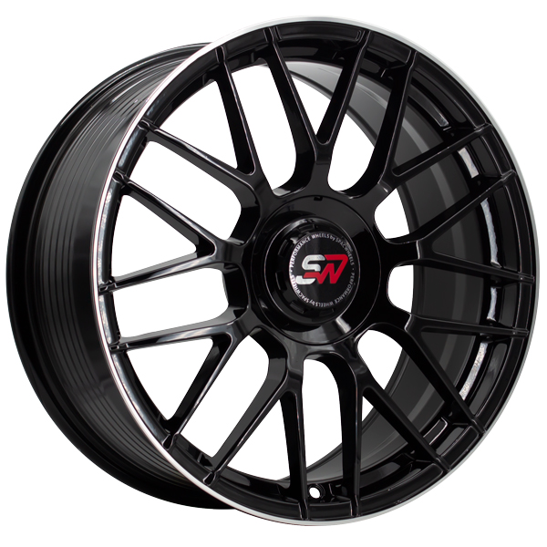 [SW083U808E35BLKGB] Llanta Spacwheels F083 Black Gloss / Lip Alum (18" 8J ET35 BLANK taladro a medida CB73.1)