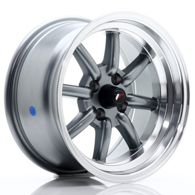 [JR1915904HM1373GML] Llanta JR Wheels JR19 Gun Metal w/ Machined Lip (15" 9J ET-13 4x100 CB73.1)