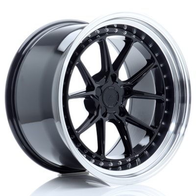 [JR391995F25X1572GBL] Llanta JR Wheels JR39 Gloss Black w/ Machined Lip (19" 9.5J ET15-35 taladro a medida (9 anclajes) CB72.6)