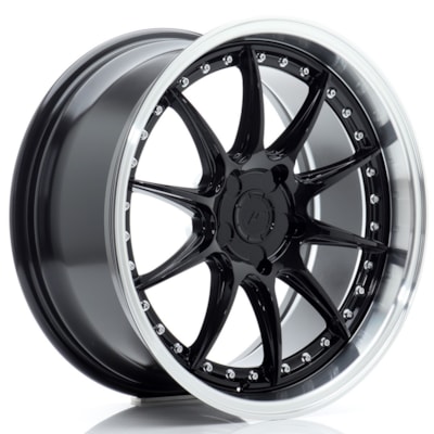 [JR4119855X1572GBL] Llanta JR Wheels JR41 Gloss Black w/ Machined Lip (19" 8.5J ET15-35 taladro a medida (9 anclajes) CB72.6)