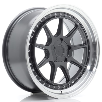 [JR471885F15X1572HGL] Llanta JR Wheels JR47 Hyper Gray w/ Machined Lip (18" 8.5J ET15-35 taladro a medida (6 anclajes) CB72.6)