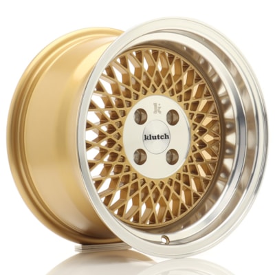 [KLSL115854H1767GDL] Llanta Klutch Wheels SL1 Gold w/ Machined Lip (15" 8.5J ET17 4x100 CB67.1)