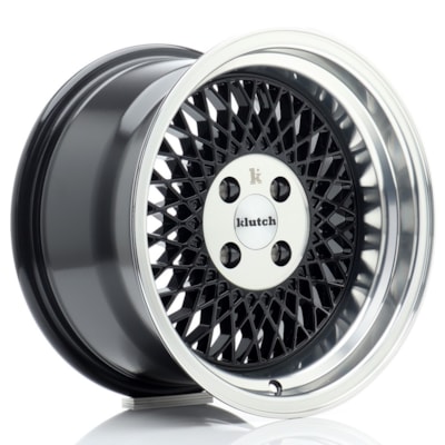 [KLSL115854H1767GBL] Llanta Klutch Wheels SL1 Gloss Black w/ Machined Lip (15" 8.5J ET17 4x100 CB67.1)