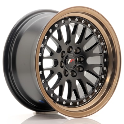 [JR10158142074BFZL] Llanta JR Wheels JR10 /108 Matt Black w/ Bronze Lip (15" 8J ET20 4x100/4x108 CB74.1)